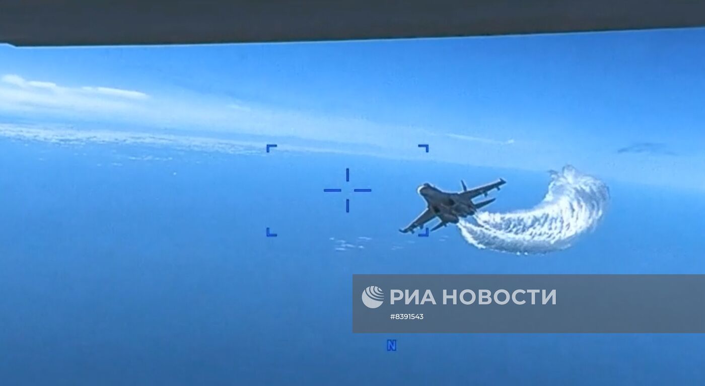 Опубликовано предполагаемое видео ЧП с американским БПЛА над Черным морем
