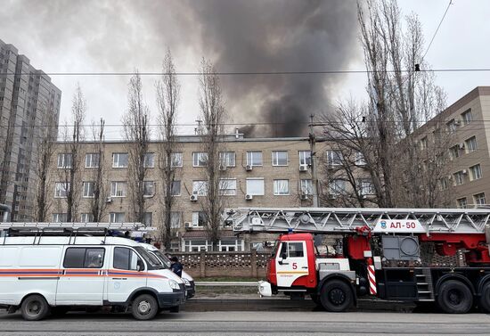 Пожар в здании погранслужбы ФСБ по Ростовской области