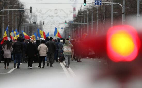 Протесты оппозиции в Молдове