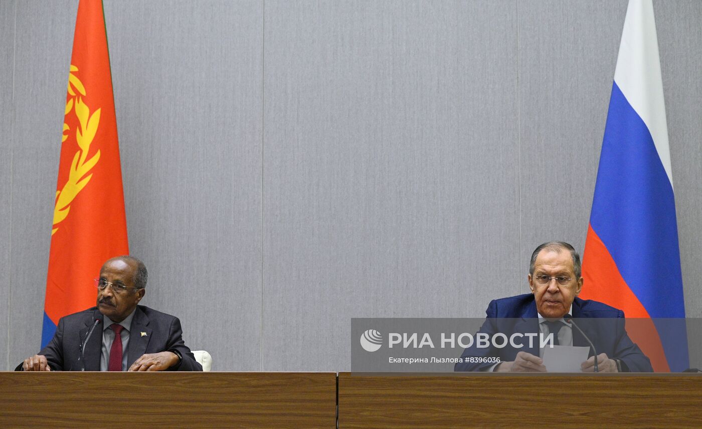 Встреча глав МИД РФ и Эритреи С. Лаврова и О. Салеха