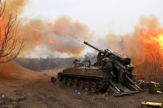 Работа артиллерии ВС РФ на Донецком направлении
