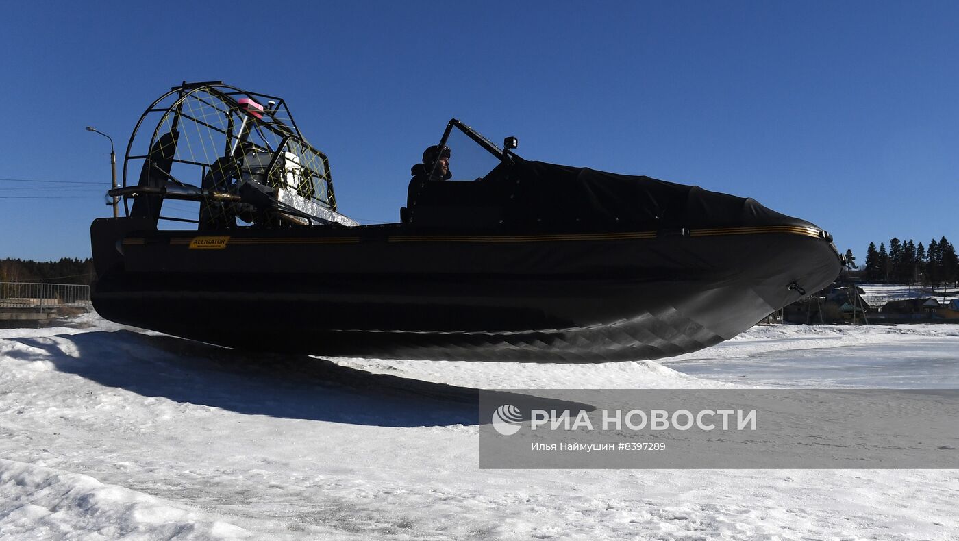 Производство и испытание аэролодок "Аллигатор" в Красноярском крае