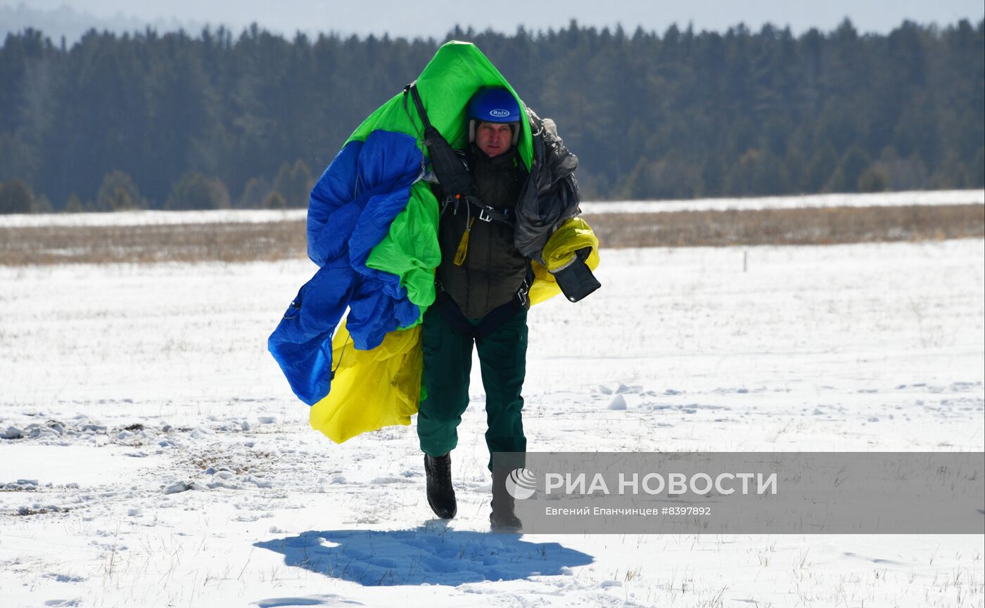 Учения пожарного десанта в Чите