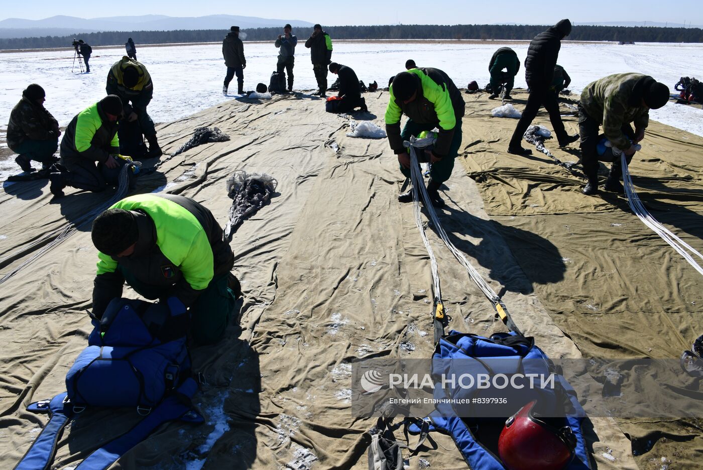 Учения пожарного десанта в Чите