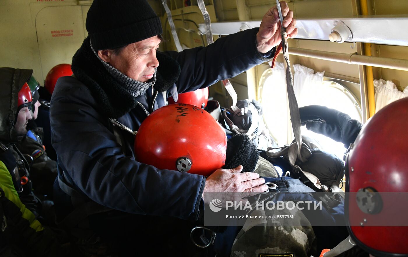 Учения пожарного десанта в Чите