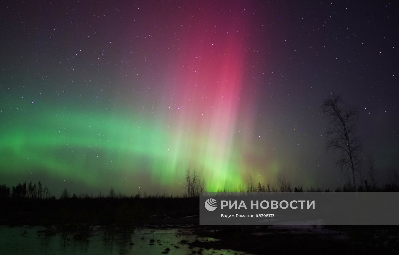 Северное сияние в Ленинградской области