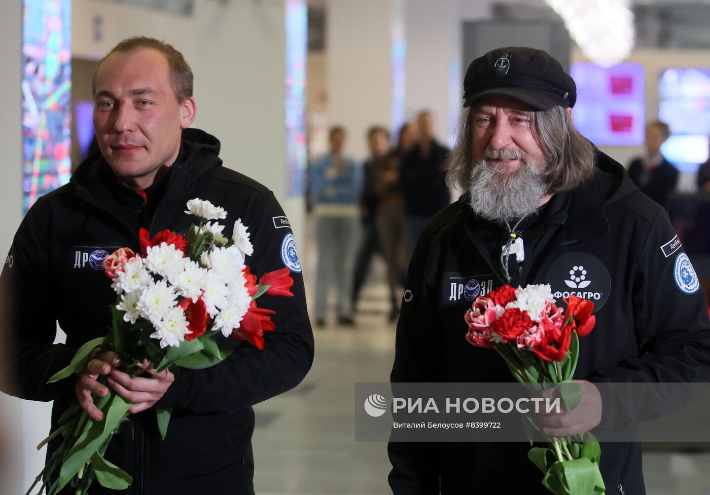 Прибытие в Москву Ф. Конюхова после рекордного полета на воздушном шаре