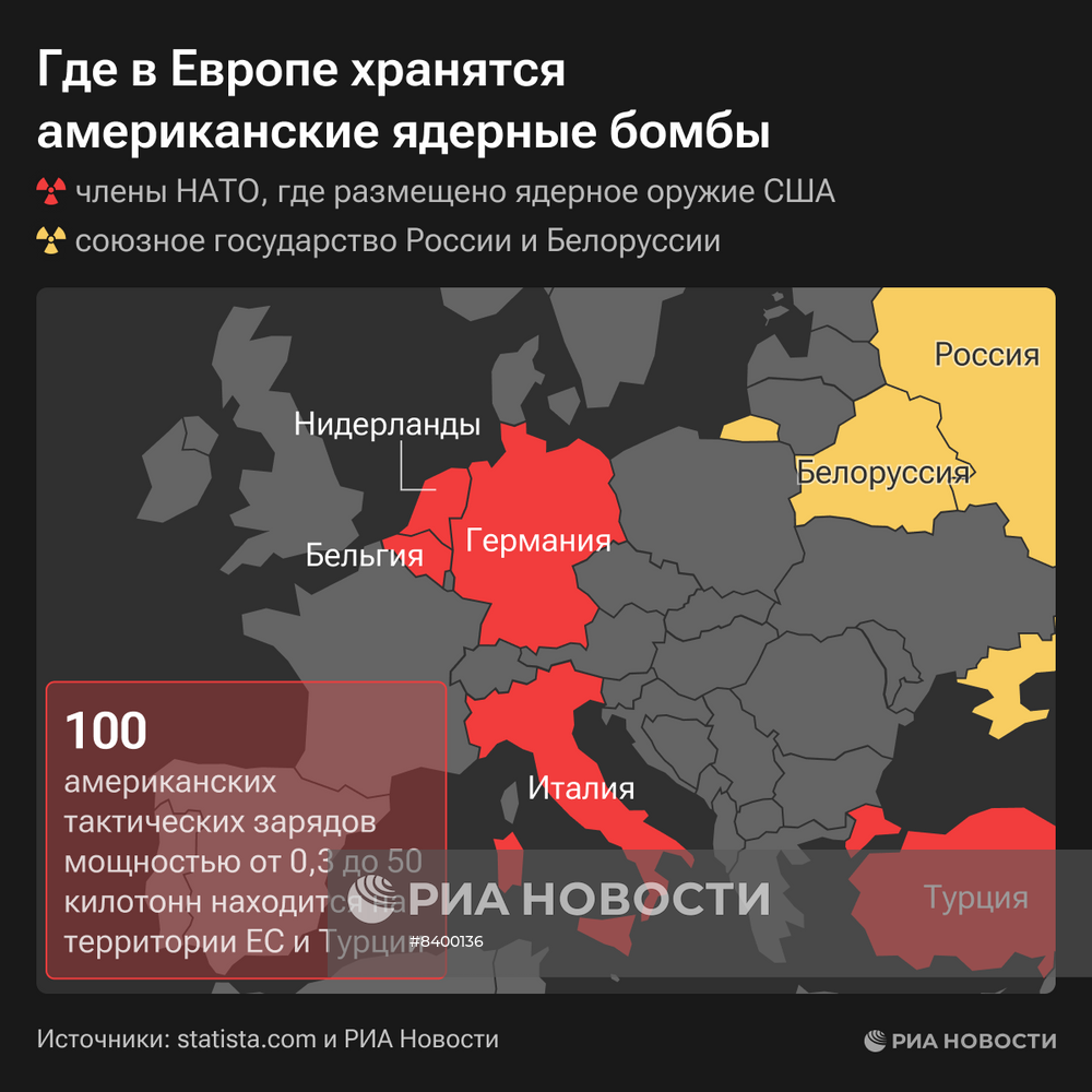 Где в Европе хранятся американские ядерные бомбы | РИА Новости Медиабанк