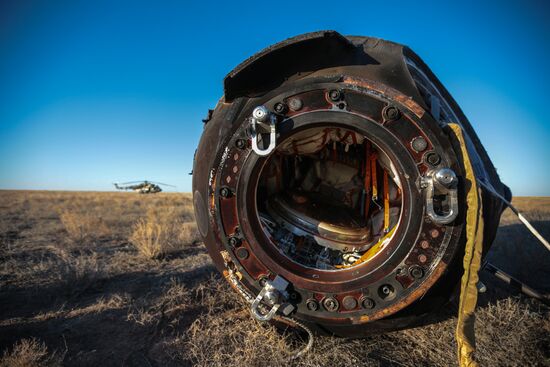 Возвращение на Землю ТПК "Союз МС-22" в беспилотном режиме 