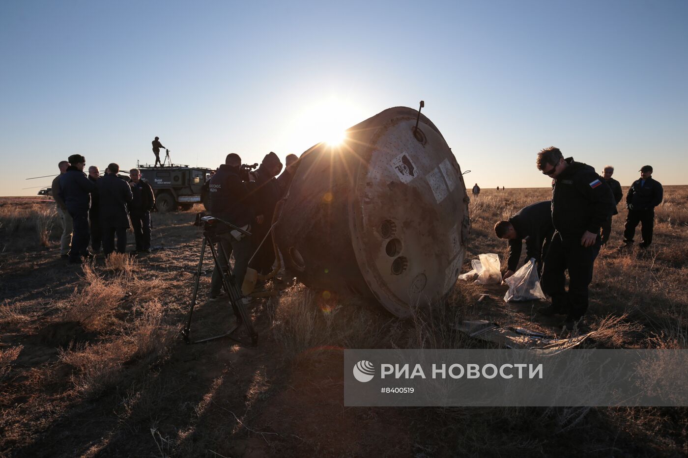 Возвращение на Землю ТПК "Союз МС-22" в беспилотном режиме 