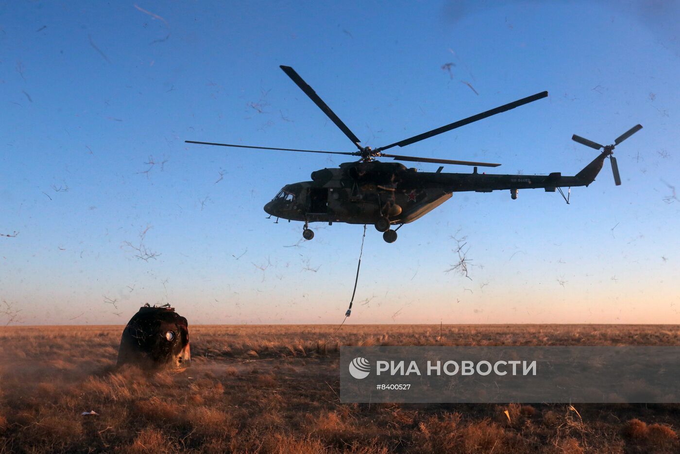 Возвращение на Землю ТПК "Союз МС-22" в беспилотном режиме 