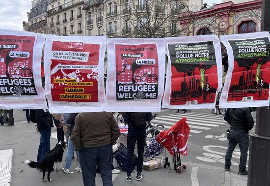 Акция протеста против пенсионной реформы в Париже