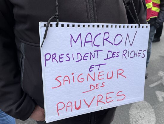 Акция протеста против пенсионной реформы в Париже