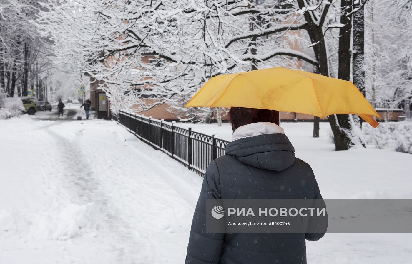 Весенний снегопад в Санкт-Петербурге