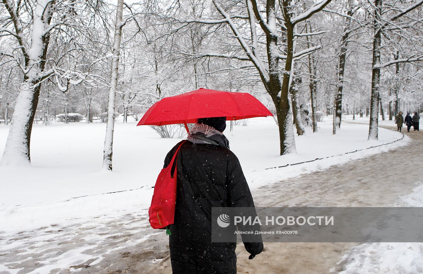 Весенний снегопад в Санкт-Петербурге