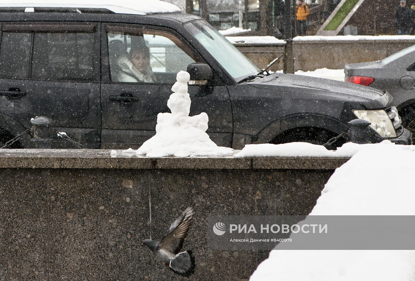 Весенний снегопад в Санкт-Петербурге