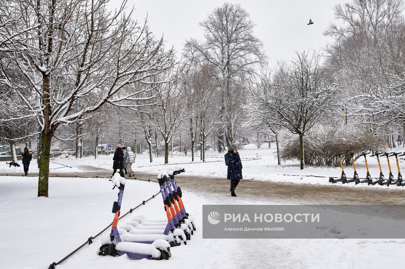 Весенний снегопад в Санкт-Петербурге