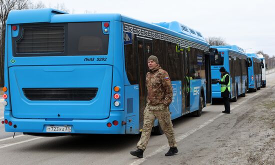 Комплексные учения по работе общественного транспорта в случае ЧС в Белгородской области