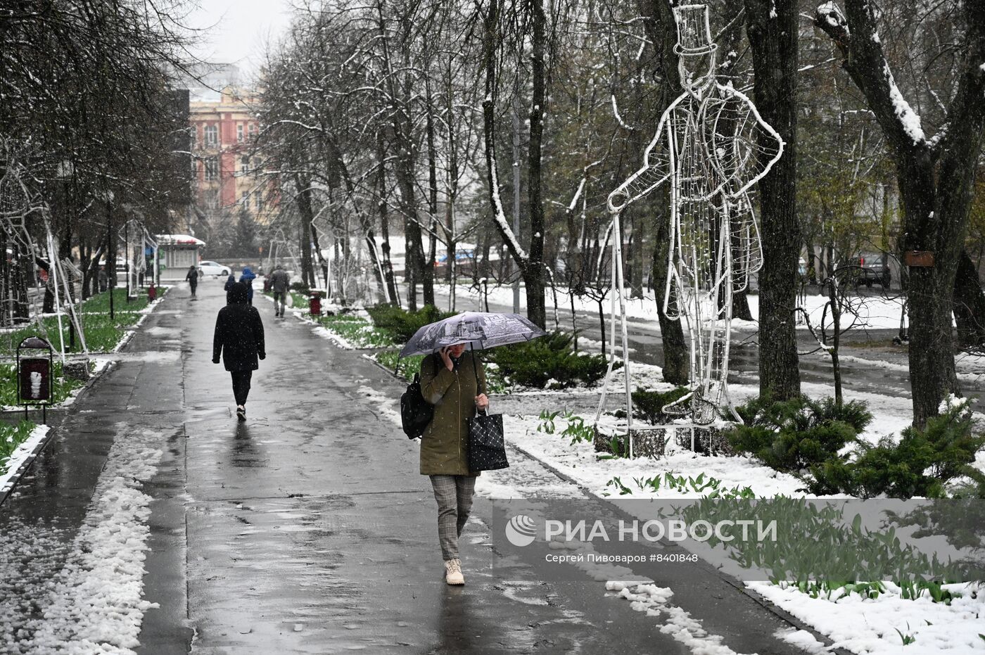 Весенний снегопад в Ростове-на-Дону