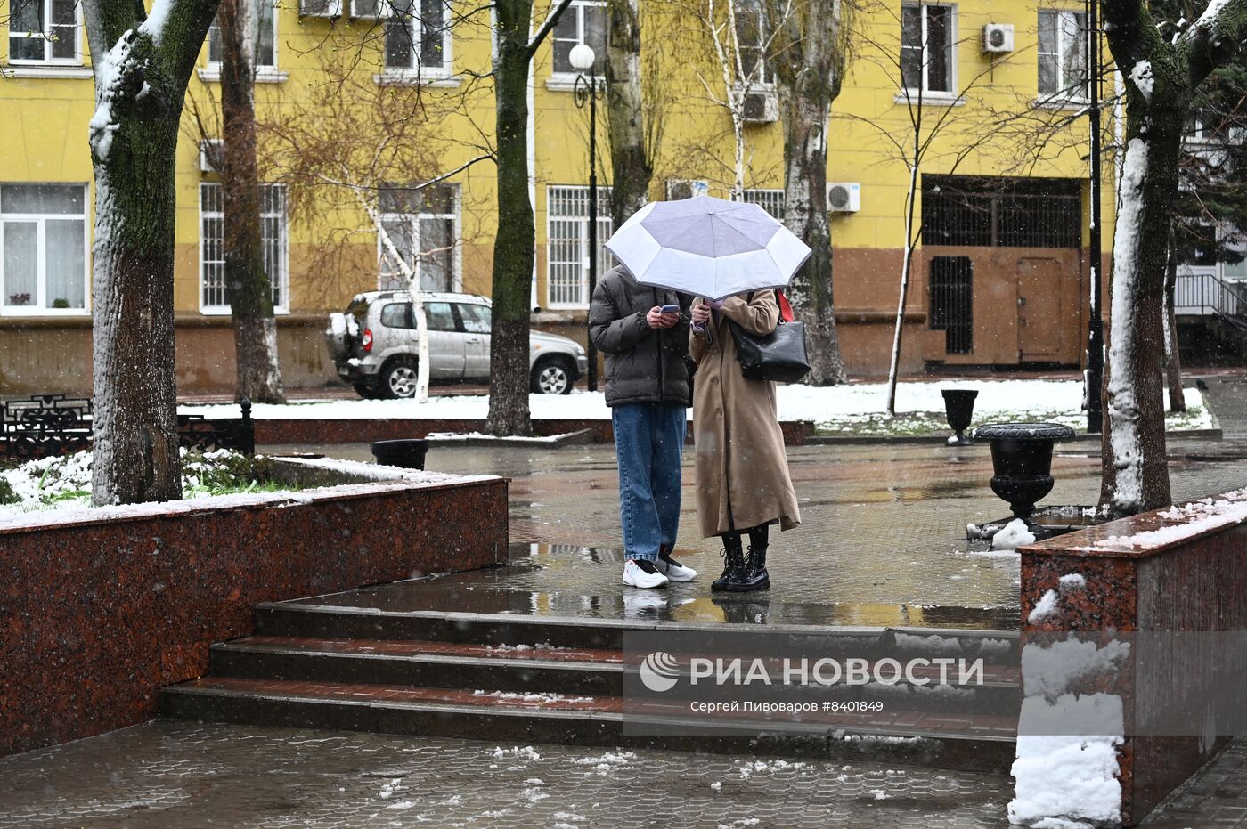 Весенний снегопад в Ростове-на-Дону