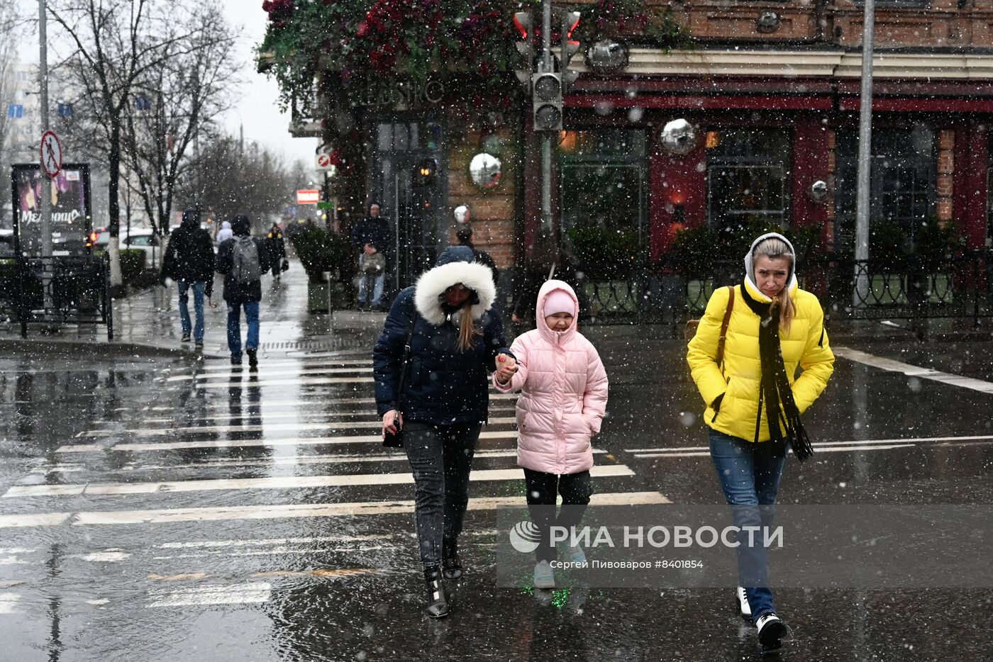 Весенний снегопад в Ростове-на-Дону