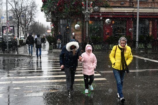 Весенний снегопад в Ростове-на-Дону
