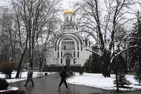 Весенний снегопад в Ростове-на-Дону