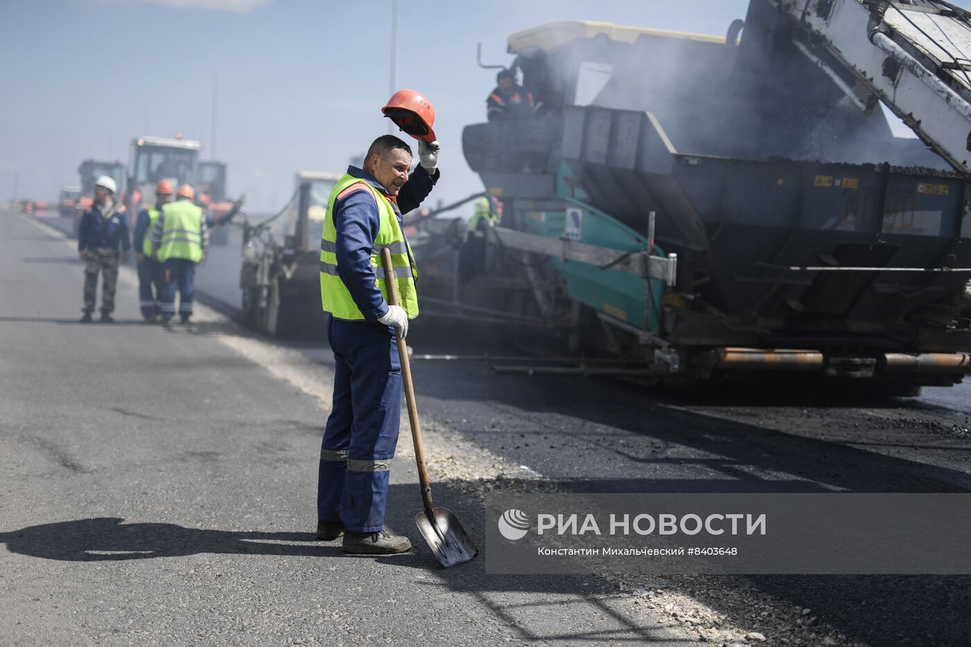 Строительство дальнего автодорожного подхода к Крымскому мосту в Краснодарском крае