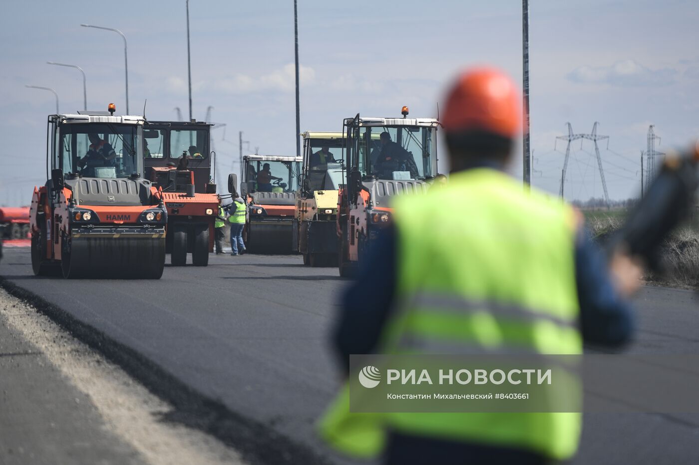 Строительство дальнего автодорожного подхода к Крымскому мосту в Краснодарском крае