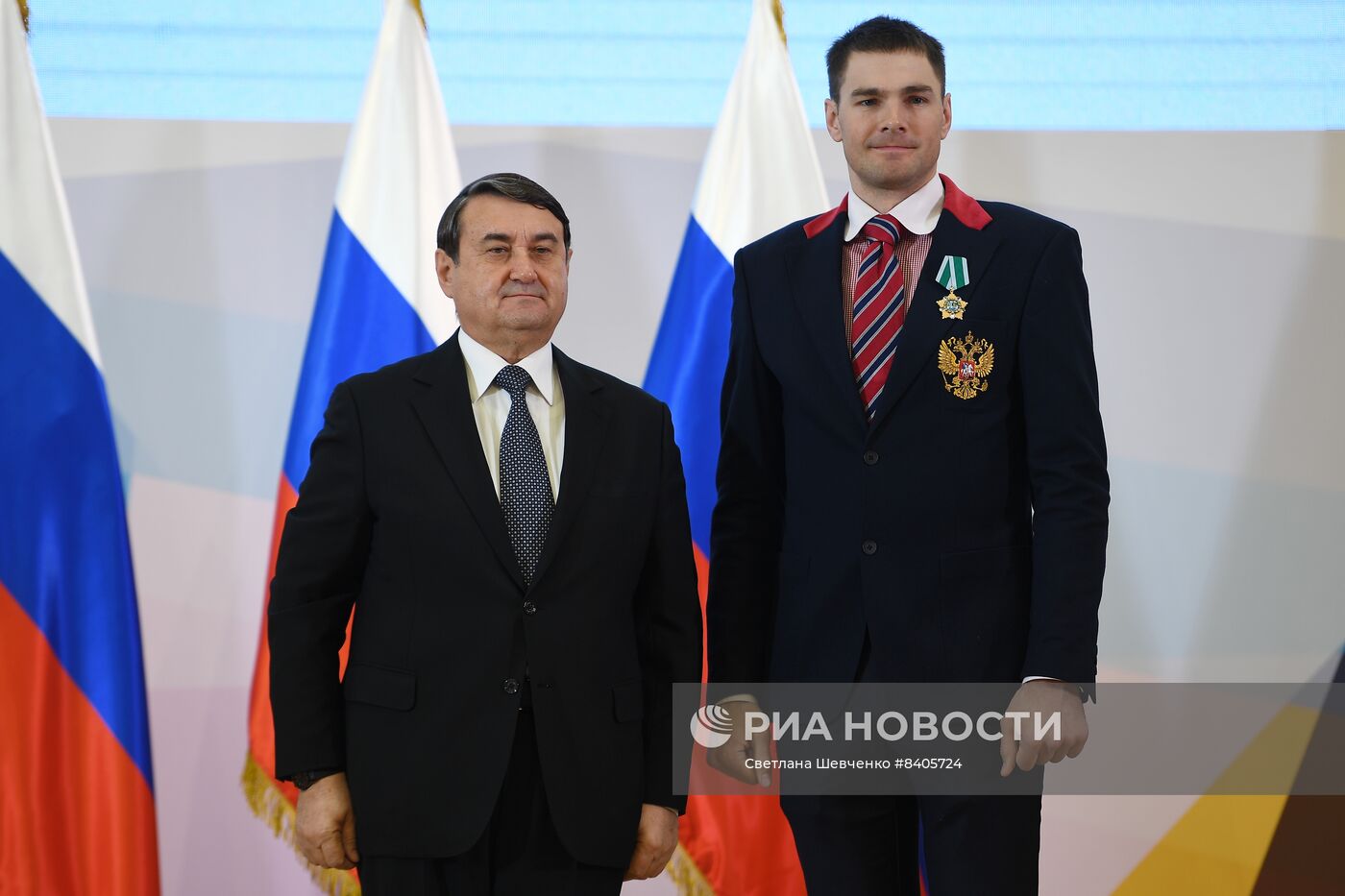 Церемония вручения государственных наград РФ за вклад в развитие спорта и успешное выступление на Олимпиаде-2022