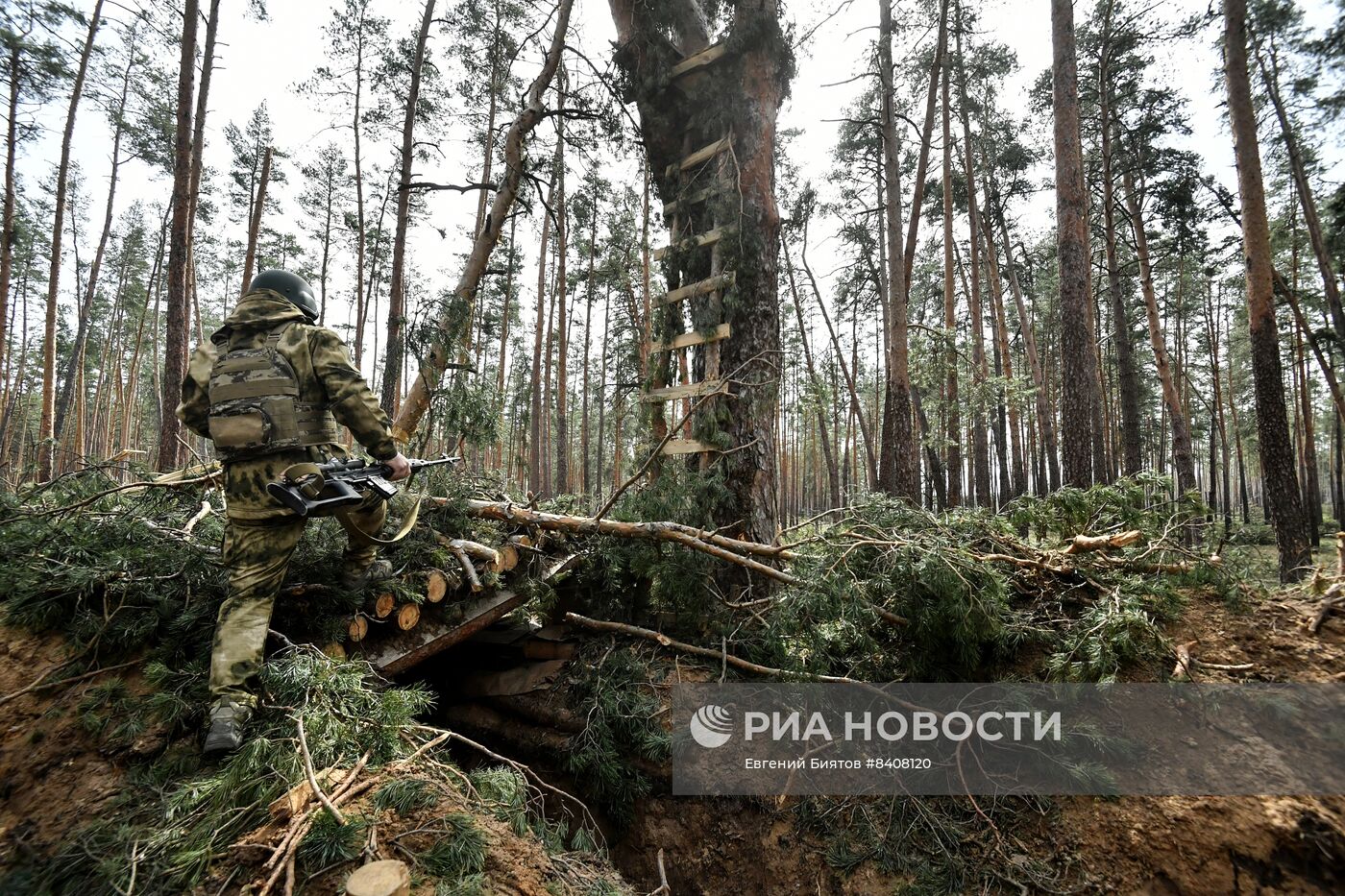 Бойцы спецназа "Ахмат" на кременском участке фронта в Донбассе