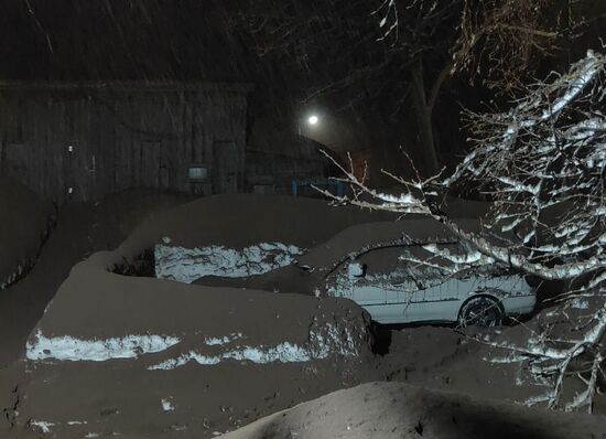 Извержение вулкана Шивелуч на Камчатке