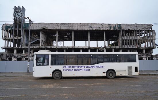 Восстановление железнодорожного вокзала в Мариуполе