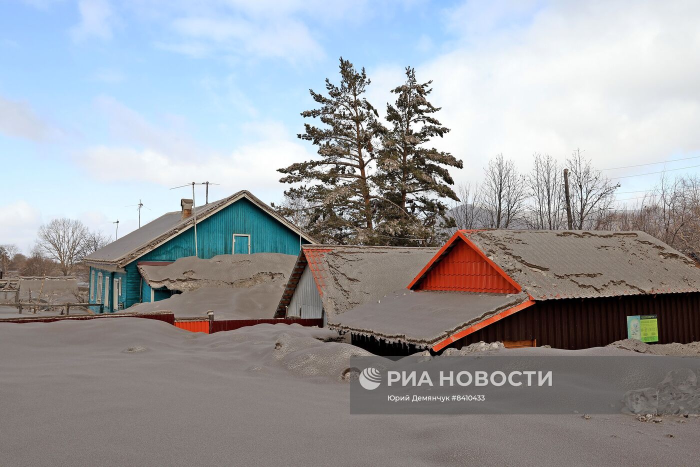 Последствия извержения вулкана Шивелуч на Камчатке