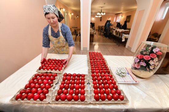 Подготовка к празднованию Пасхи в монастыре Всех святых в Забайкальском крае 