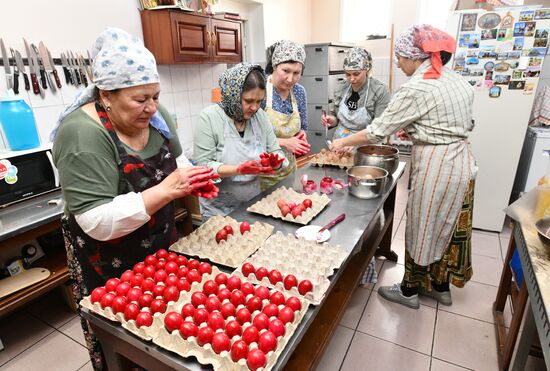 Подготовка к празднованию Пасхи в монастыре Всех святых в Забайкальском крае 