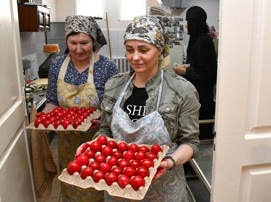 Подготовка к празднованию Пасхи в монастыре Всех святых в Забайкальском крае 