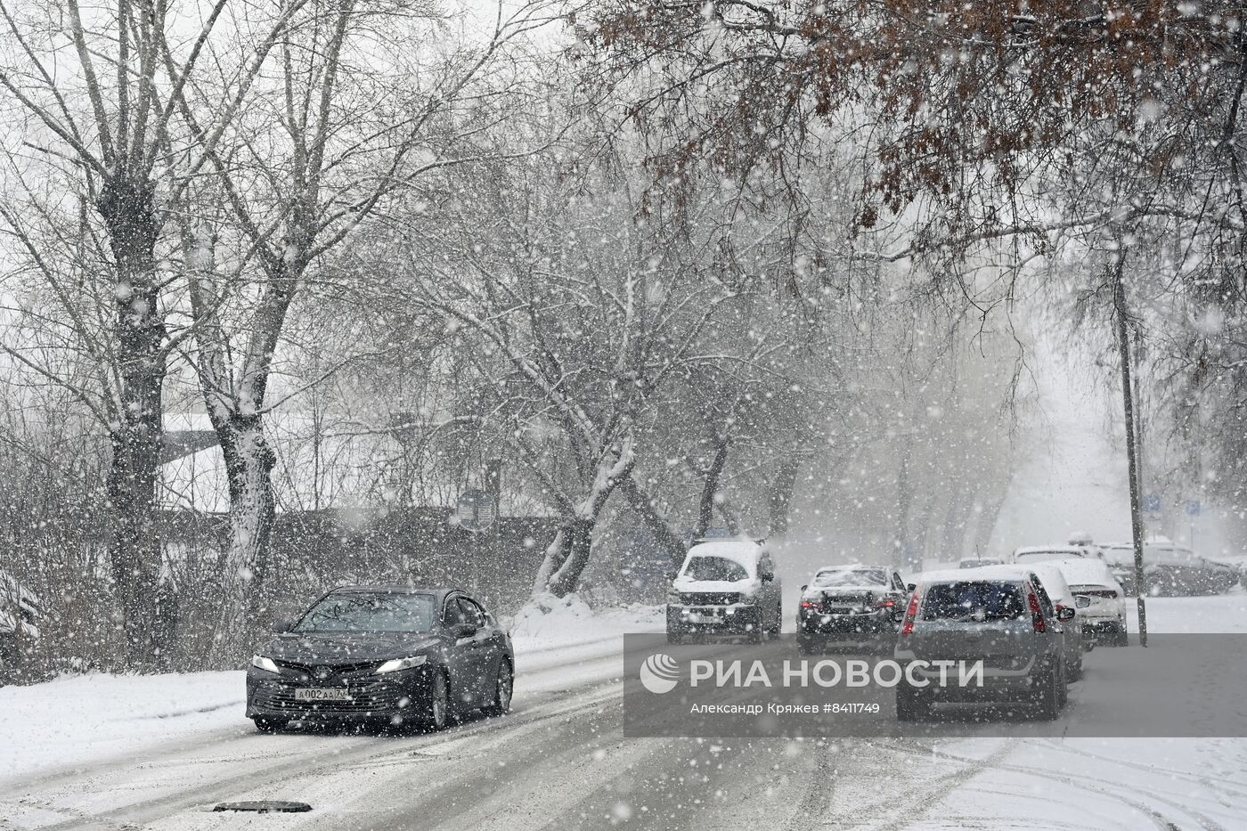 Апрельский снегопад в Новосибирске