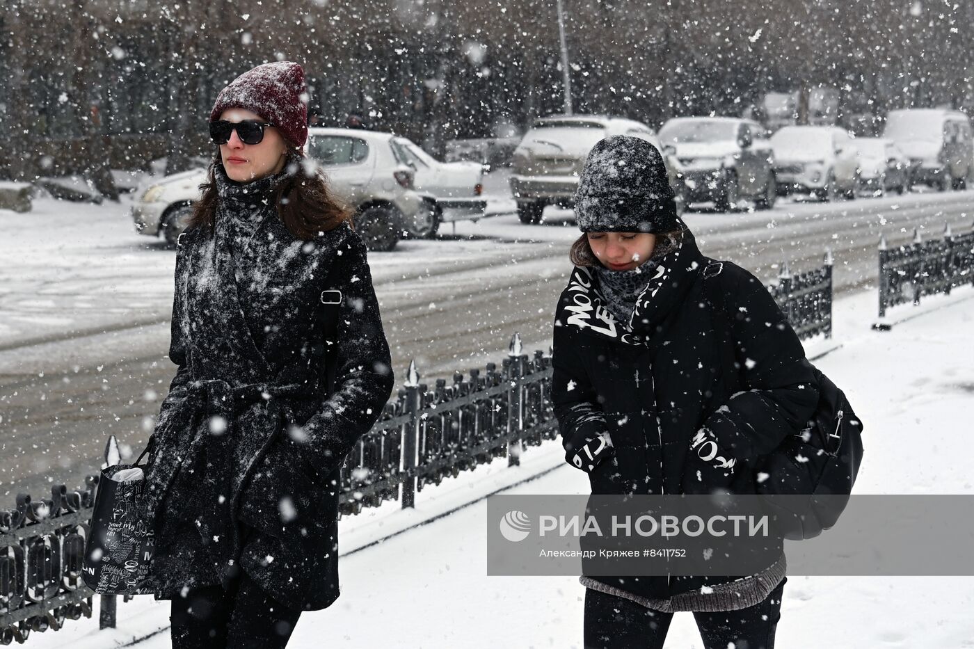 Апрельский снегопад в Новосибирске