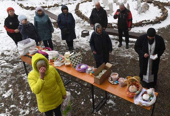 Освящение пасхальных куличей и яиц