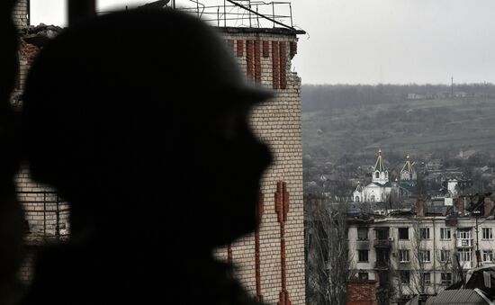 Бойцы ЧВК "Вагнер" в центре Артемовска