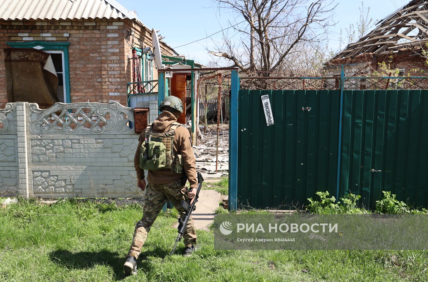 Бойцы ЧВК "Вагнер" в освобожденной части Артемовска