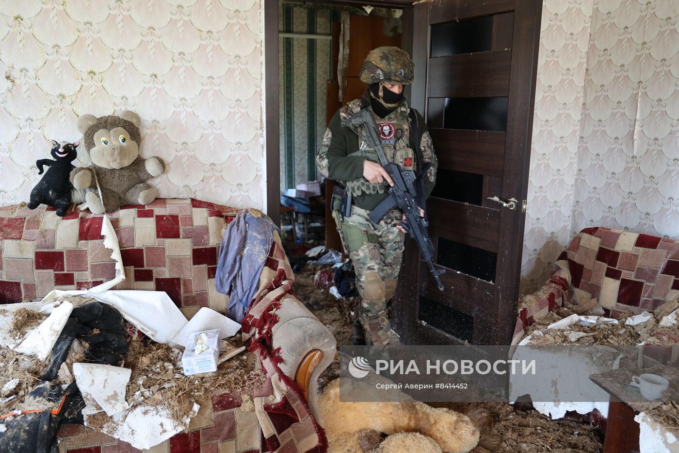 Бойцы ЧВК "Вагнер" в освобожденной части Артемовска