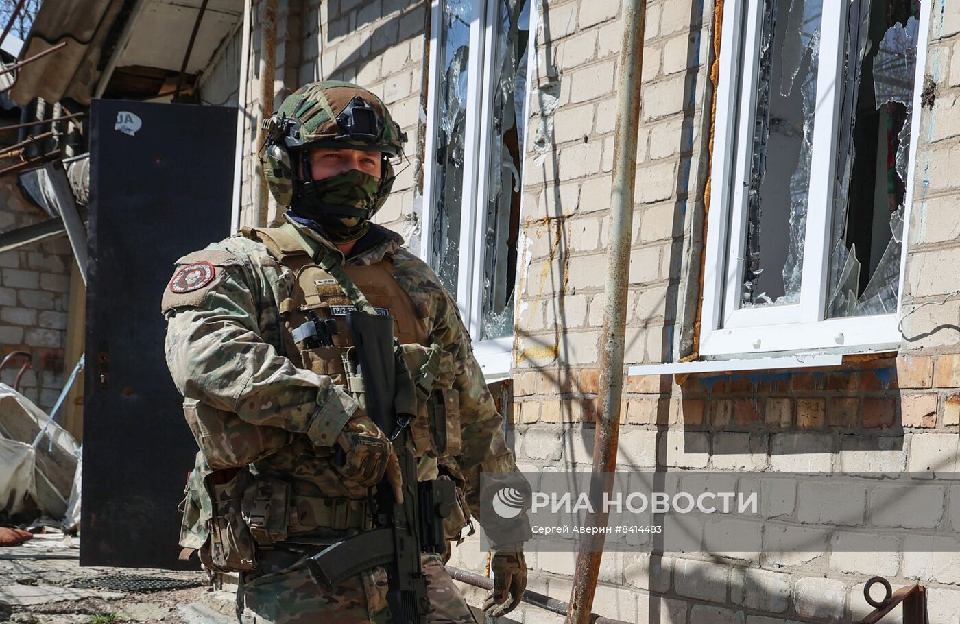 Бойцы ЧВК "Вагнер" в освобожденной части Артемовска