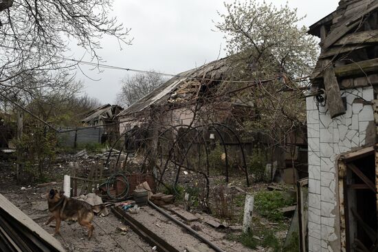 Последствия обстрела Куйбышевского района Донецка