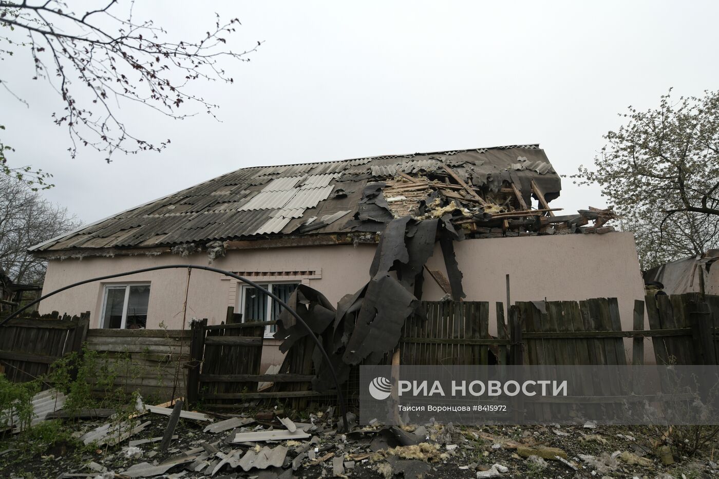 Последствия обстрела Куйбышевского района Донецка