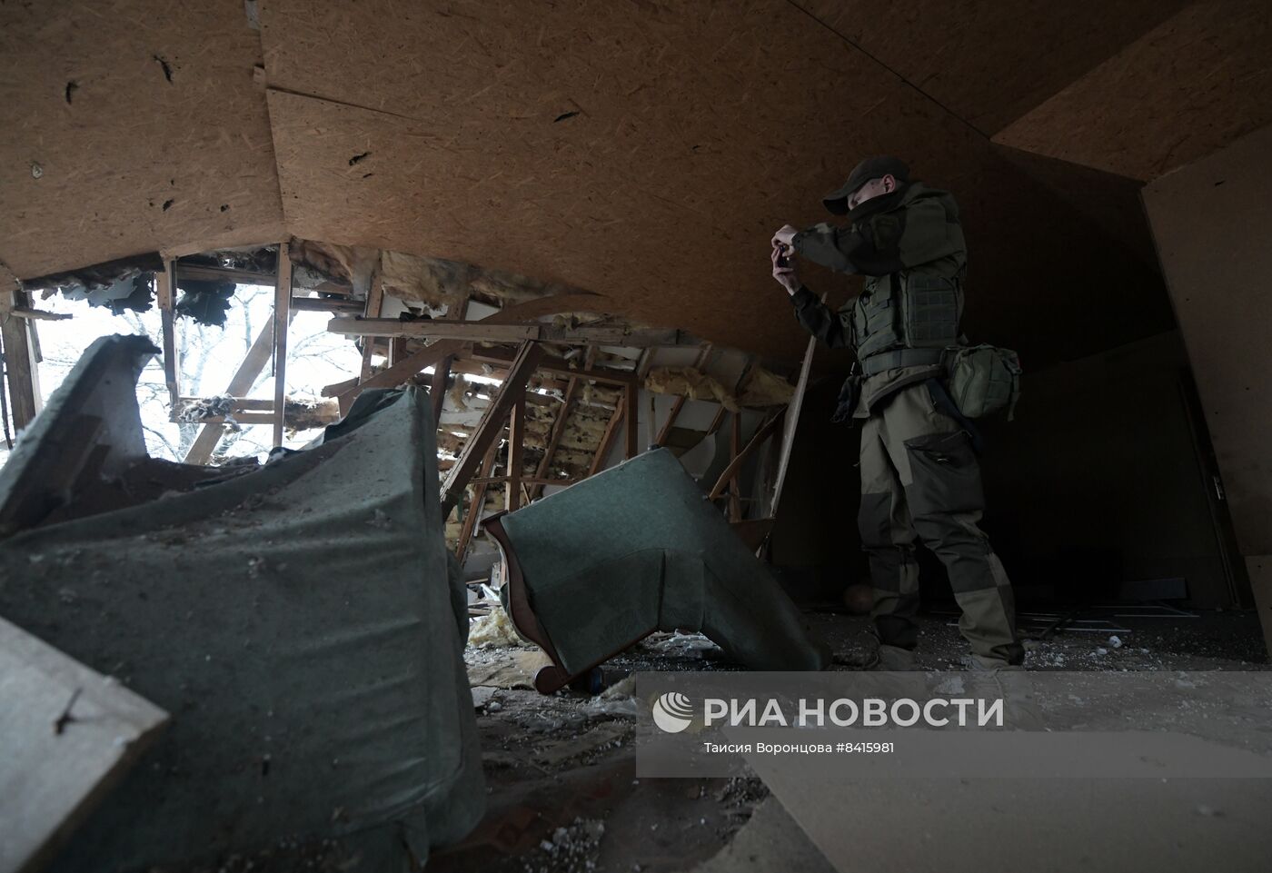 Последствия обстрела Куйбышевского района Донецка