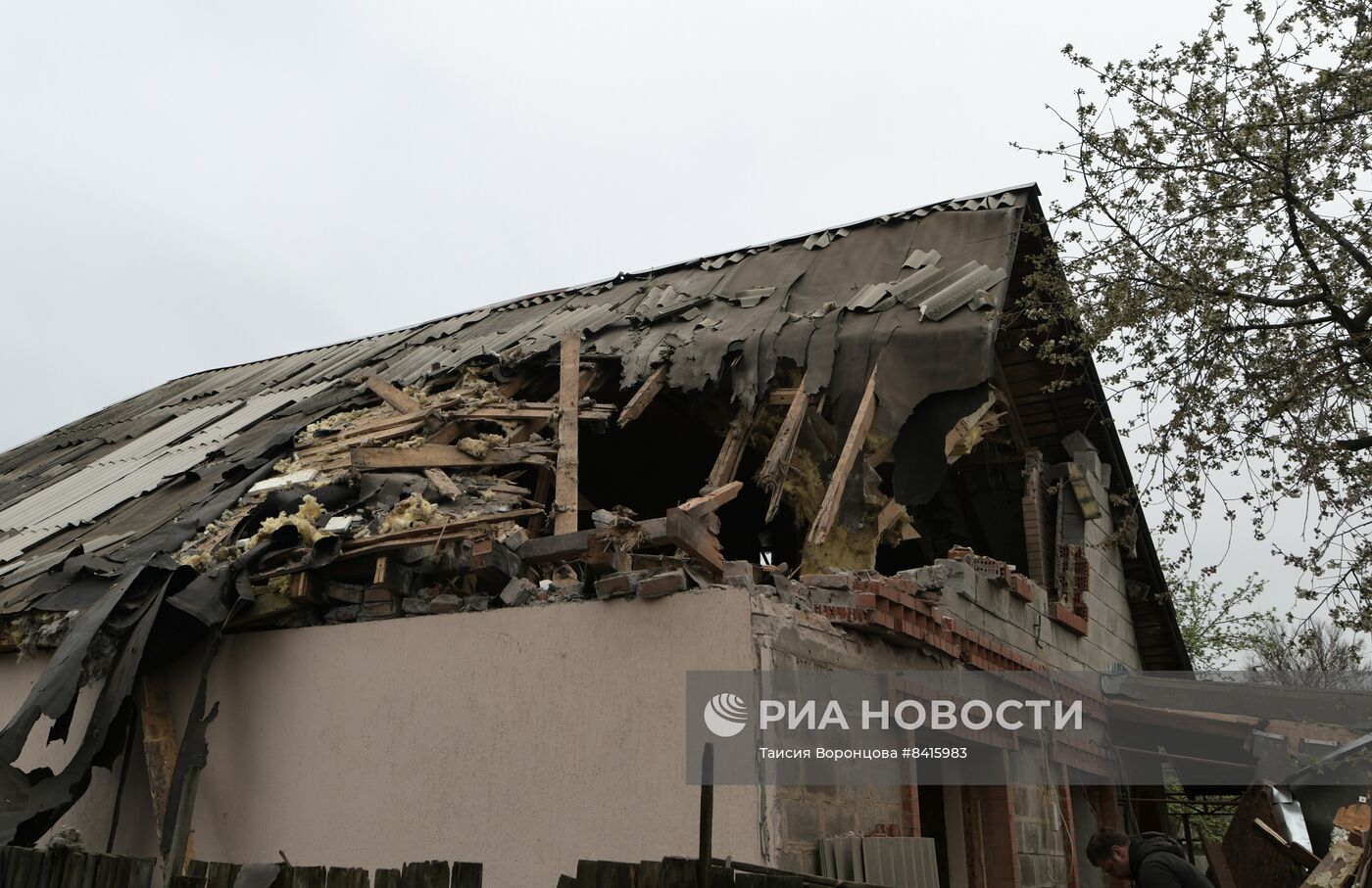 Последствия обстрела Куйбышевского района Донецка