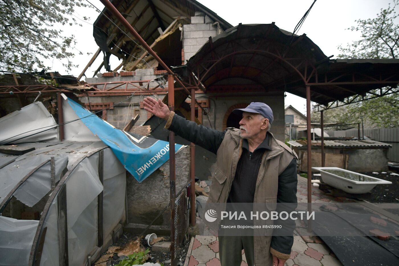 Последствия обстрела Куйбышевского района Донецка