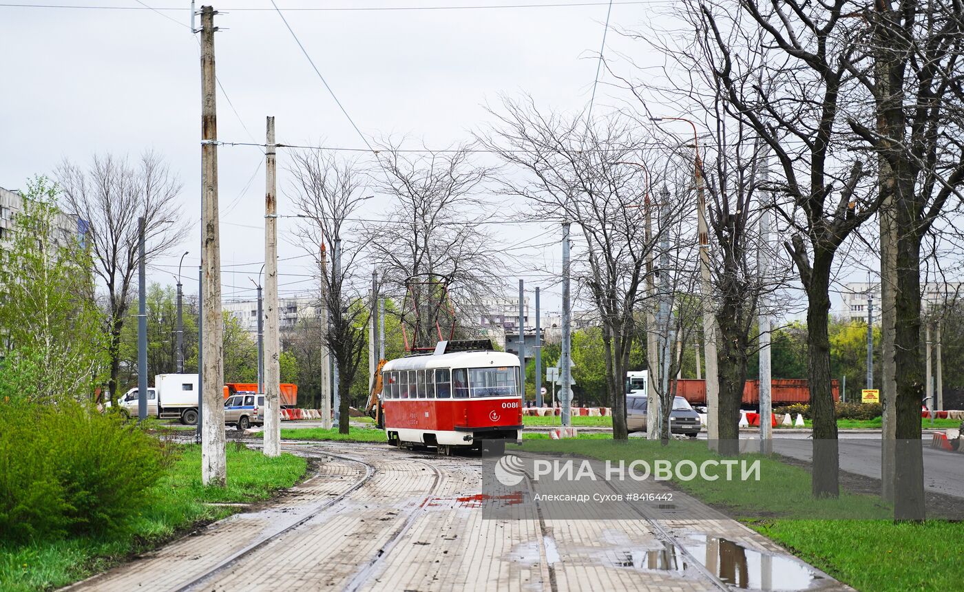 Подготовка к запуску трамвайного движения в Мариуполе